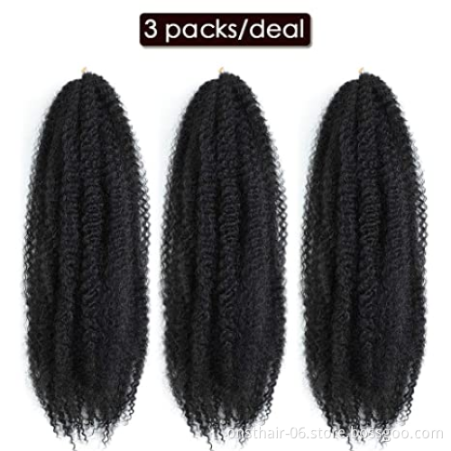 20 inch  afro Kinky Twist Marley Braid Hair Crochet Synthetic Braiding Hair Crochet Braids Hair Extensions Bulk Black Brown